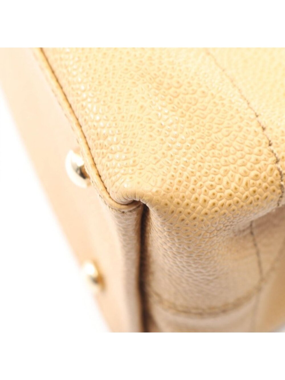 Chanel Tote CC Logo Beige Caviar Leather Handbag - Picture 8 of 10
